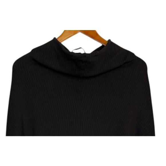 Not For Sale Free People Beach Sweater Women Medium Black Oversized Ribbed Drop - Picture 3 of 9